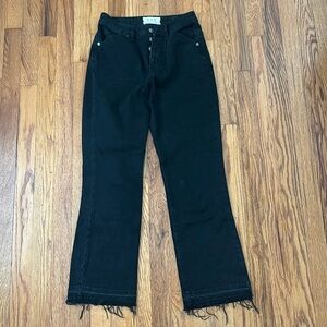 We The Free (by Free People) high waisted cropped black straight leg jeans